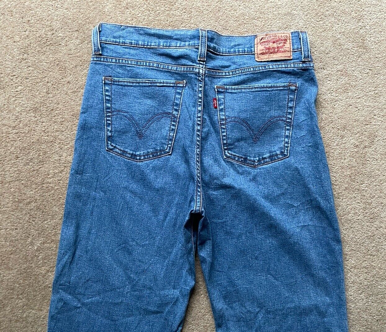 Womens Levis Jeans 512 Loose Fit W 32 L 28 Blue Denim Red Tab C2