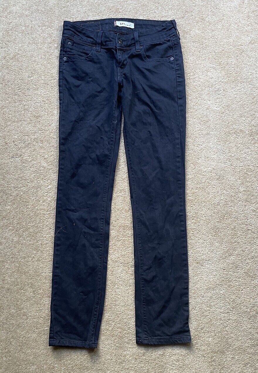 Womens Levis Jeans 571 Slim Fit W 28 L 32 Blue Denim Red Tab C10