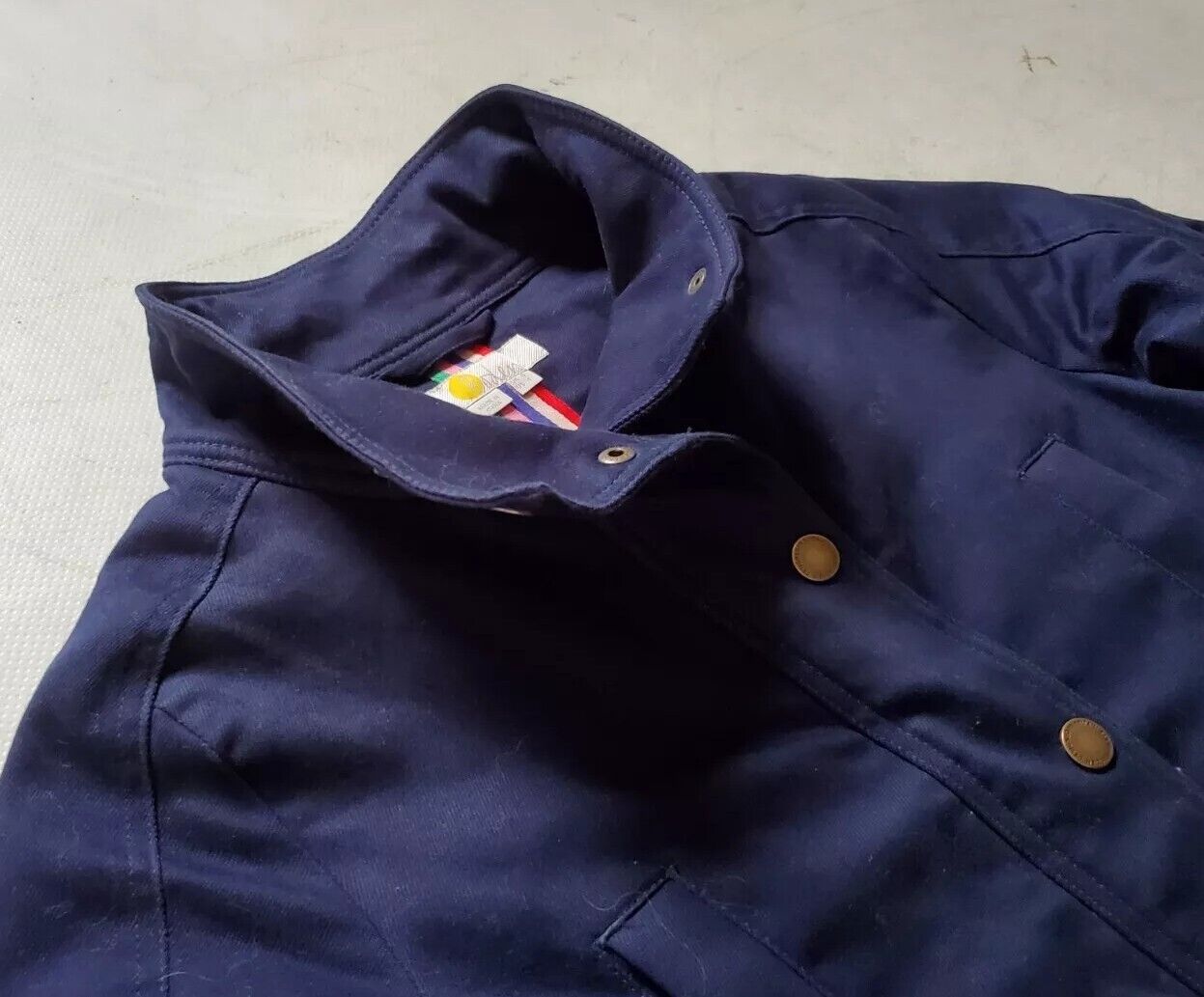 BODEN Classic Field Jacket Womens Uk 8 Navy Blue Canvas Raincoat