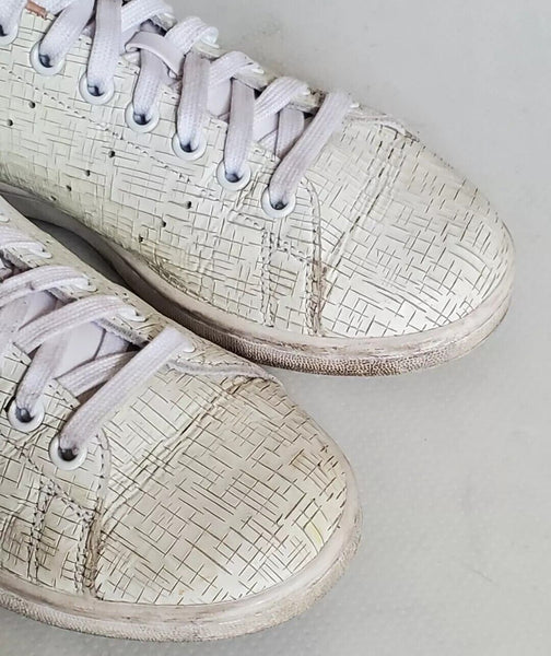ADIDAS Stan Smith Womens Uk 6 Eu 39 White Striated Leather Pink Suede