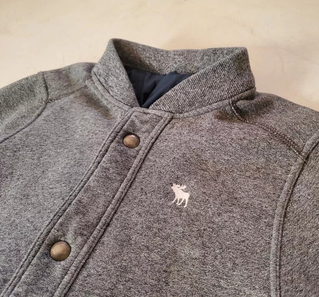 Abercrombie Fitch Jacket Baseball Varsity and Hoodie 2 in 1 Mens XL Grey Jersey