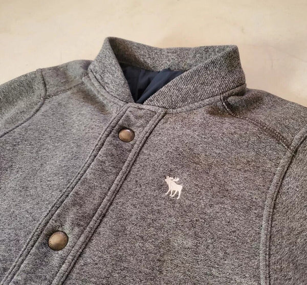 Abercrombie Fitch Jacket Baseball Varsity and Hoodie 2 in 1 Mens XL Grey Jersey