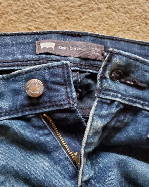 Womens Levis Jeans Demi Curve Skinny W 30 L 32 Blue Denim Red Tab C1