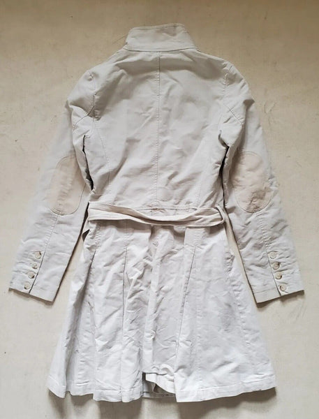 Burberry Trench Coat Mac Womens M Ivory Lightweight Belted - Was £650