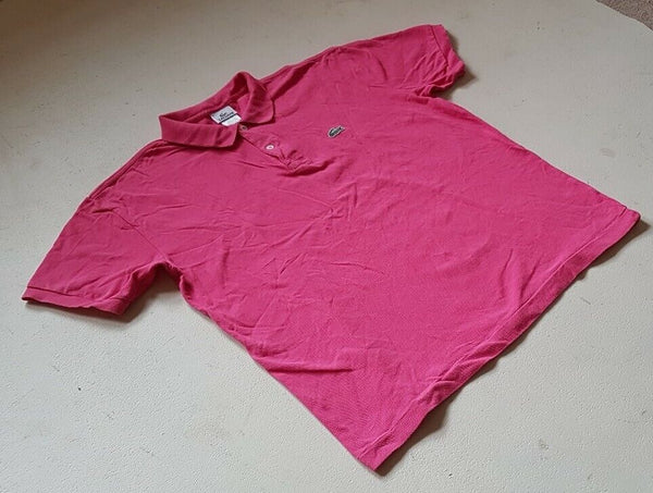 LACOSTE Polo Shirt Mens 5 L Regular Fit Hot Pink Cotton Iconic Croc Devanlay