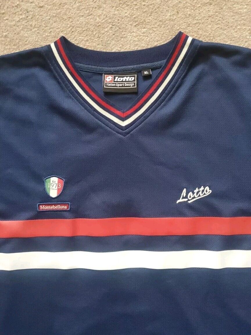 LOTTO Montebelluna Jesey Shirt Mens XL Navy Blue Vintage 1990's - Mint Condition