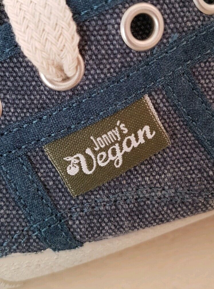 JONNYS VEGAN SHOES Women UK 5.5 EU 39 Wakanda Blue Canvas New In Box