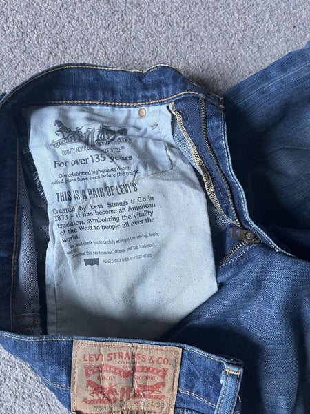 LEVIS 751 JEANS Mens W 32 L 32 vintage blue denim red tab regular fit A100