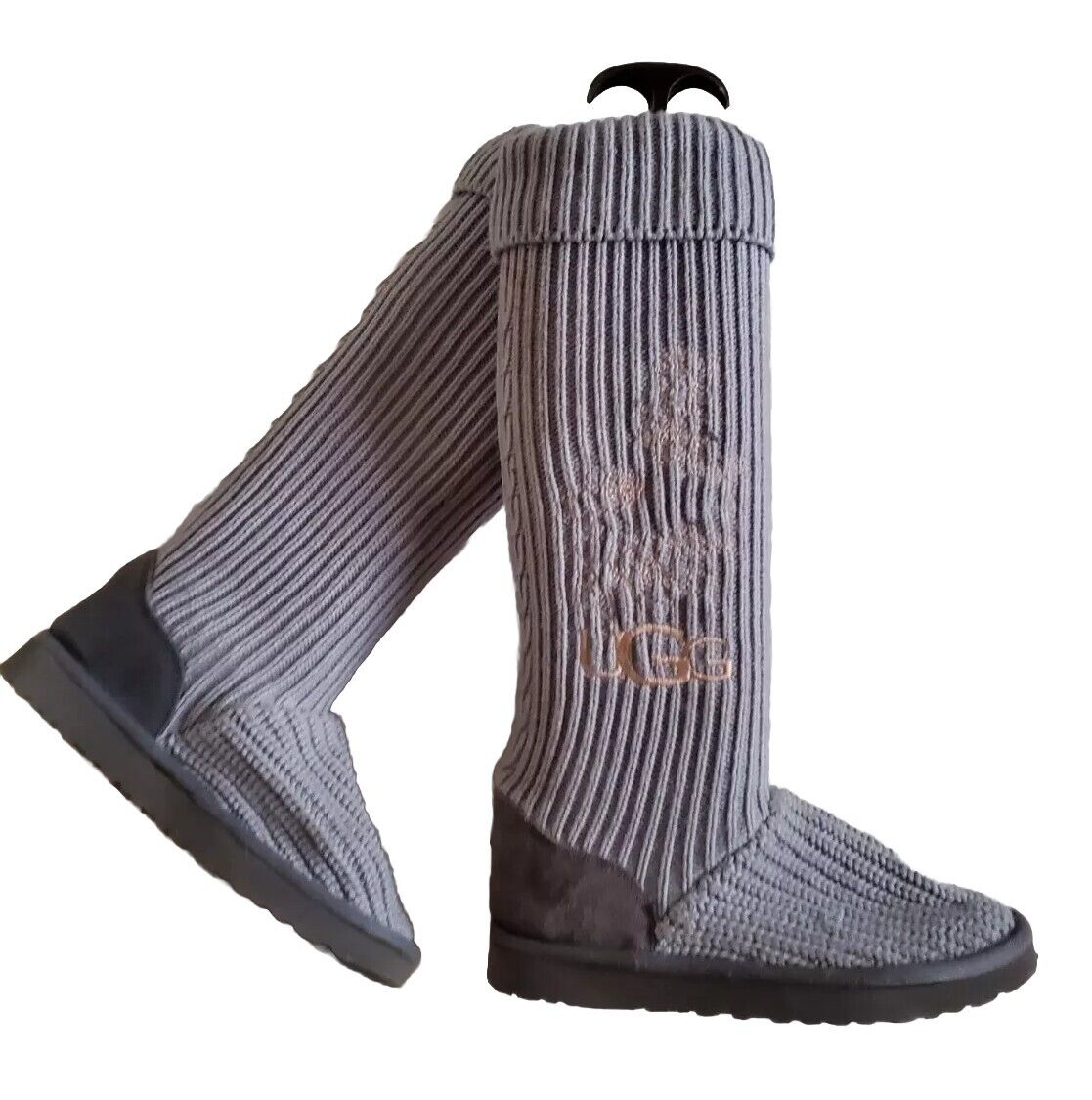 UGG Boots Classic Cardy Knit Sweater Sock Blue Womens Uk 4 Eu 37 Vintage Y2K