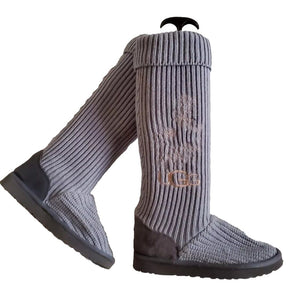 UGG Boots Classic Cardy Knit Sweater Sock Blue Womens Uk 4 Eu 37 Vintage Y2K