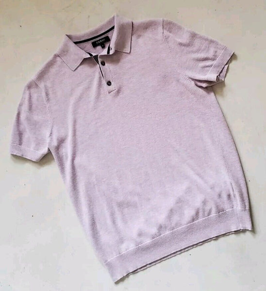 Nicole Farhi Knitted Polo Jersey Mens M Lilac