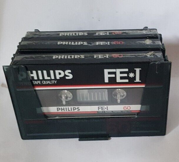 PHILIPS FE1 60 Blank Cassette Tapes X 3 Type I New Sealed with Tape Holder