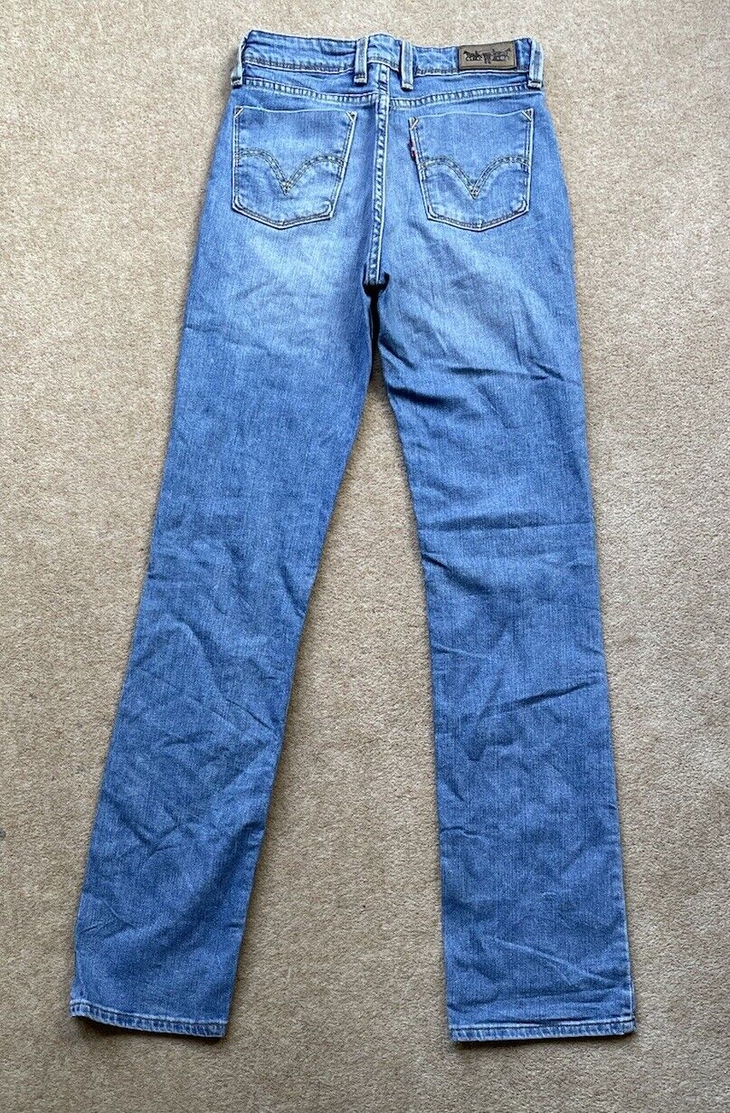 Womens Levis Jeans 627 Straight Fit W 27 L 34 Blue Denim Red Tab C6