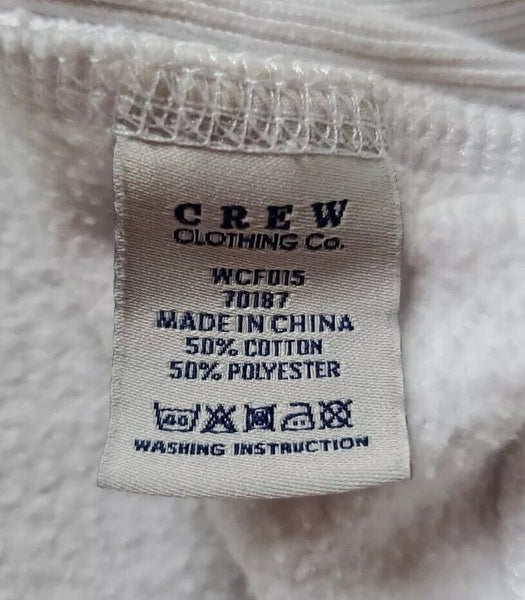 Crew Clothing Co Sweatshirt Jumper Mens M Quarter Zip White Blue Jersey