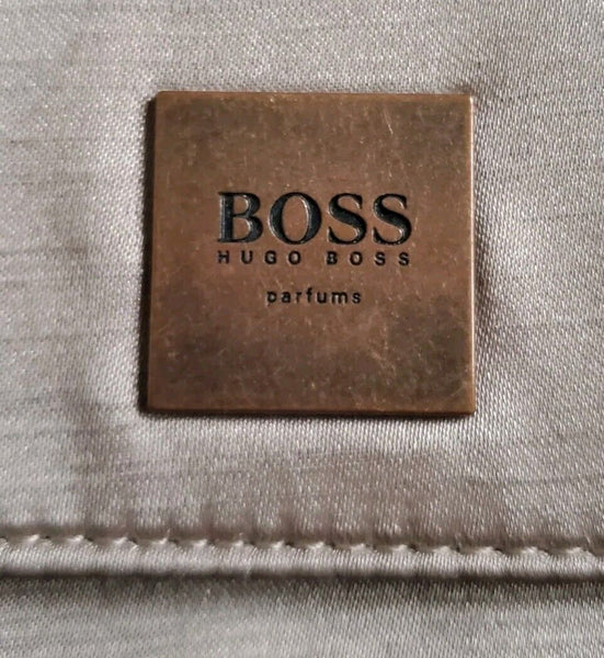 HUGO BOSS Clutch Purse Makeup Case Bag Satin Gold - Never Used
