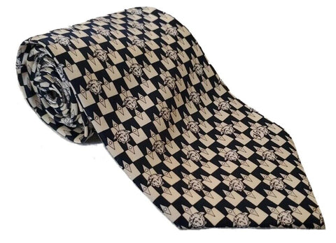 Vintage Versace Tie Medusa Navy Cream Pure Silk Italy Original 1990's