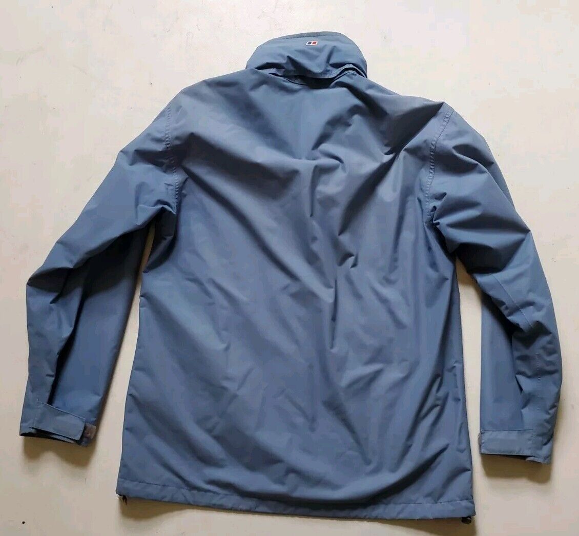Berghaus Jacket Coat Womens 14 Aquafoil Blue Foldaway Hood Mesh Lined Waterproof