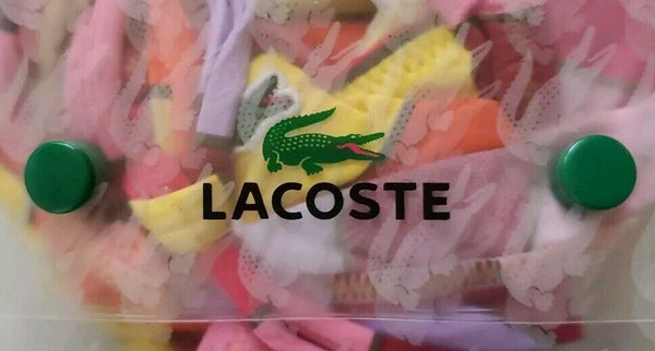 LACOSTE Bikini Swimsuit 2 Piece Halter Neck Size M Striped New With Pouch