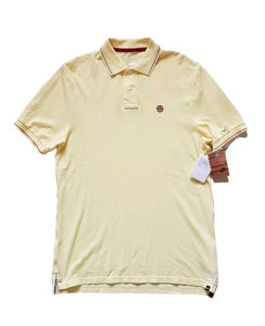 NIKE Sportswear Polo Shirt Mens L Yellow Cotton Burgundy Trim New With Tags