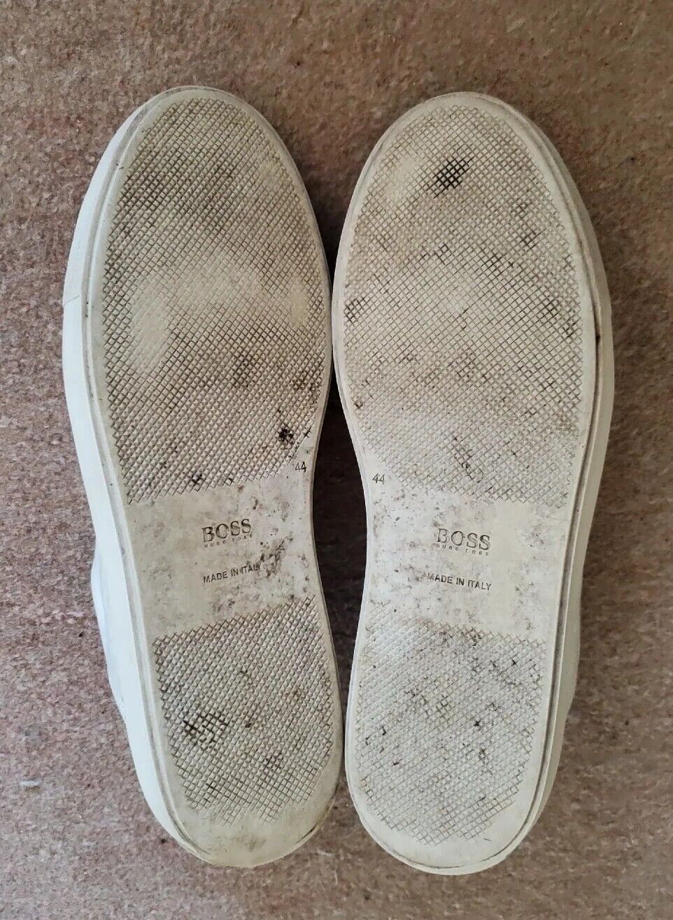 HUGO BOSS Mirage Trainers Mens UK 10 EU 44 White Leather Made In Italy