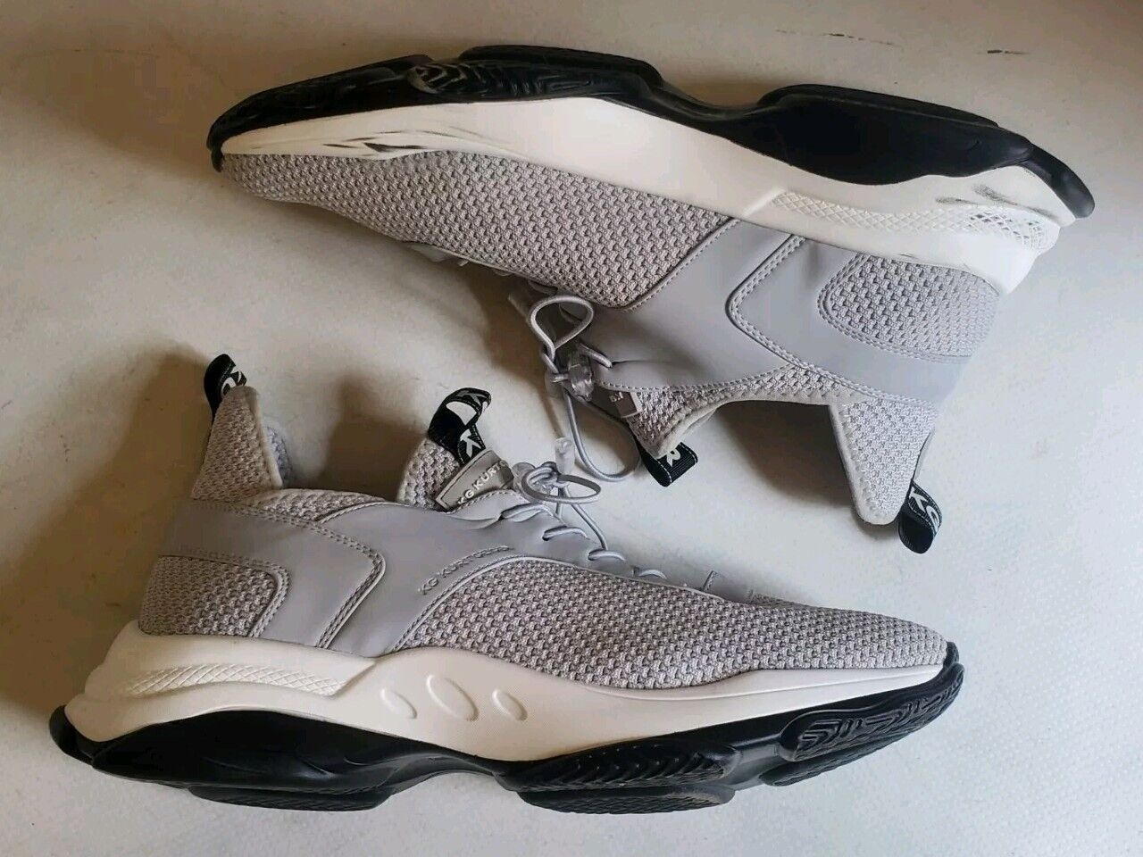 KURT GEIGER Trainers Kaker Mesh Mens Uk 10.5 Eu 45 Grey White