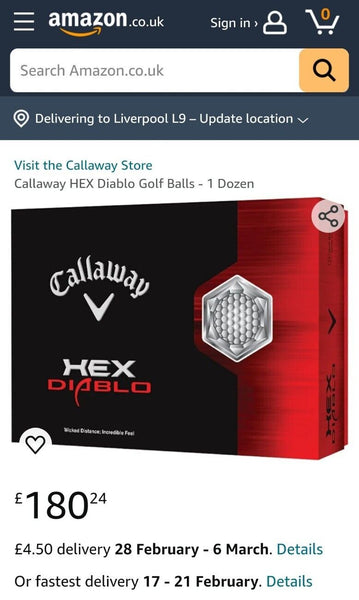 CALLAWAY Hex Diablo Pro Golf Balls New Box Of 12 Wicked Distance RRP £185