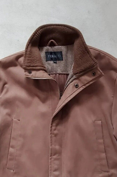 FERAUD Field Jacket Coat Mens M Tan Finest Italian Gaberdine Fabric