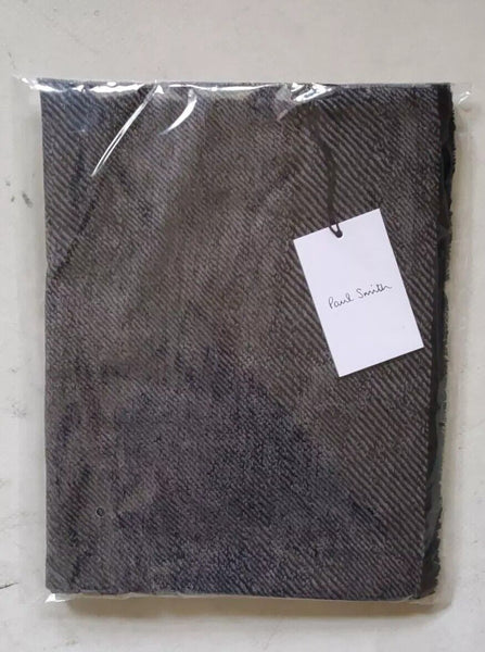 PAUL SMITH SCARF Mens Cashmere Wool XL Size Monochrome Fade Made in UK