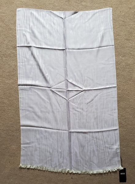 HUGO BOSS Womens Pashmina Scarf Shawl Cashmere Wool White Lilac Rrp £189
