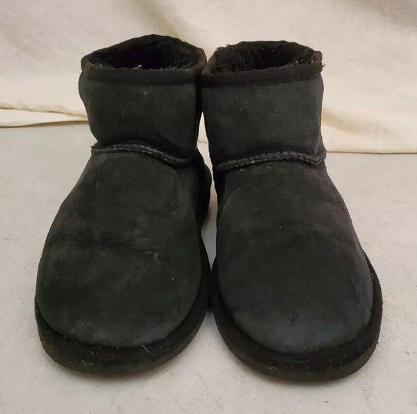 UGG Boots Classic Short Black Suede Shearling Lined Uk 3 Eu 36 Vintage Y2K