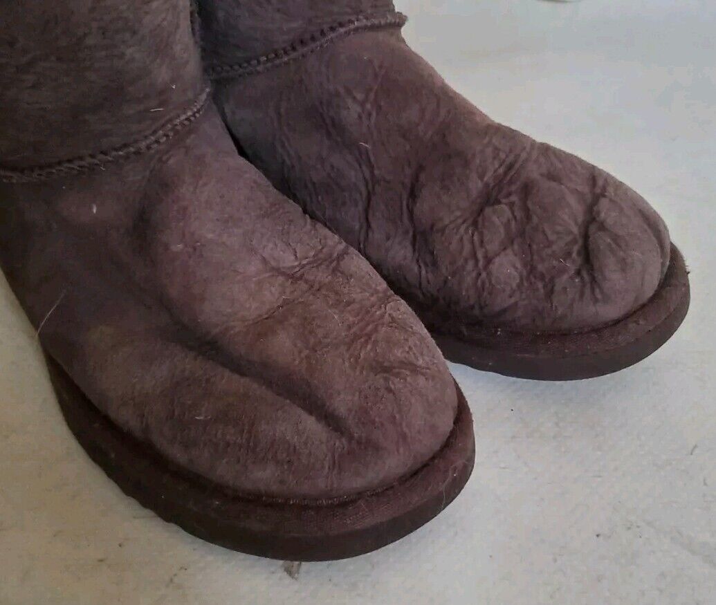 UGG Boots Classic Mid Calf Womens Uk 5 Eu 38 Brown Suede Shearling Lining