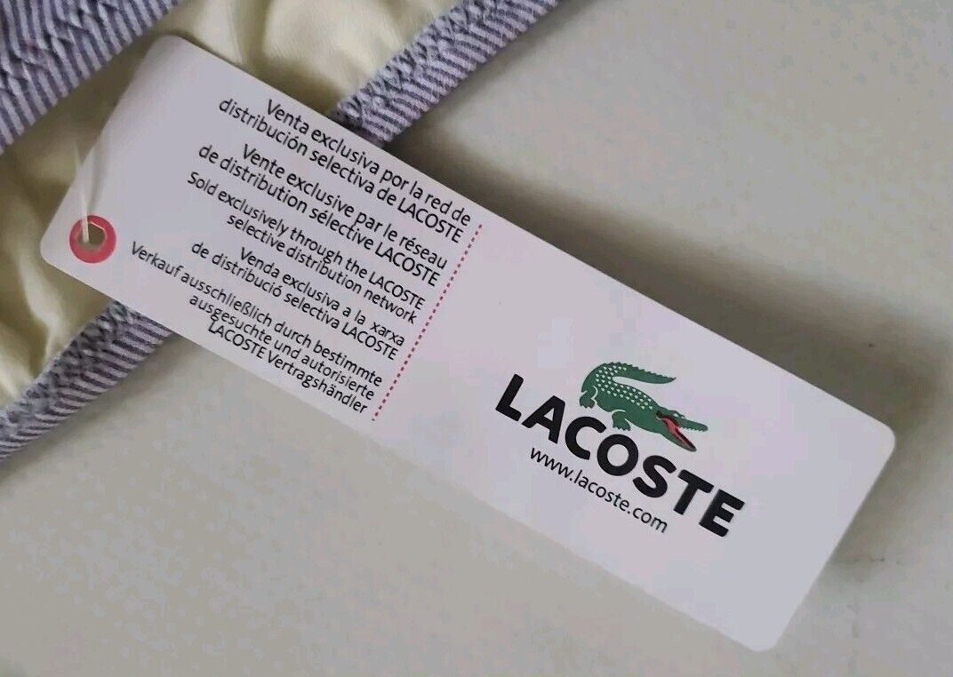 LACOSTE Bikini Swimsuit 2 Piece Halter Neck Size S Stripes Spots New With Pouch