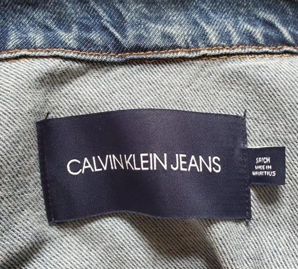 Calvin Klein CKJ Denim Jacket Mens S Trucker Vintage Blue Cotton