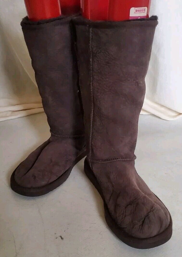 UGG Boots Classic Mid Calf Womens Uk 5 Eu 38 Brown Suede Shearling Lining