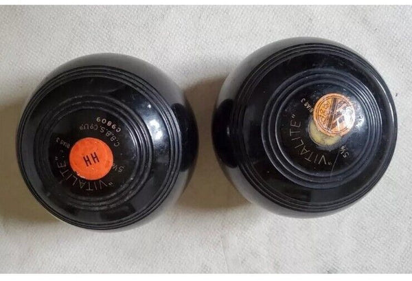CBBS Crown Green Bowls X 2 Bias 3 Full 5 1/8 Black 3lb 8oz