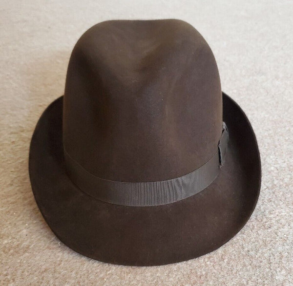 CHRISTY'S HAT Epsom Trilby Mens Small 6 3/4 Sable Brown Fine Felt