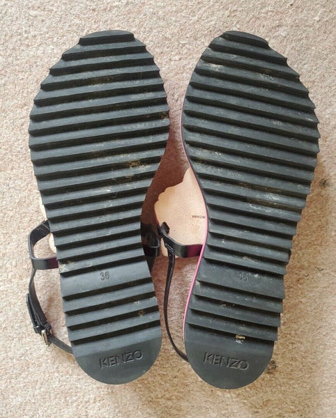KENZO Sandals Strappy Tiger Womens Uk 4 Eu 36 Pink Boxed Worn Once Rrp £140