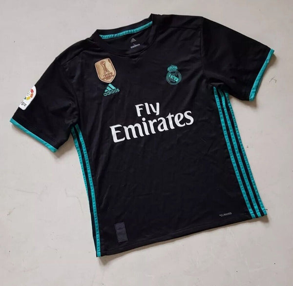 Ronaldo 7 Real Madrid 2017 18 Away  Shirt Mens L Black Champions Gold Patch