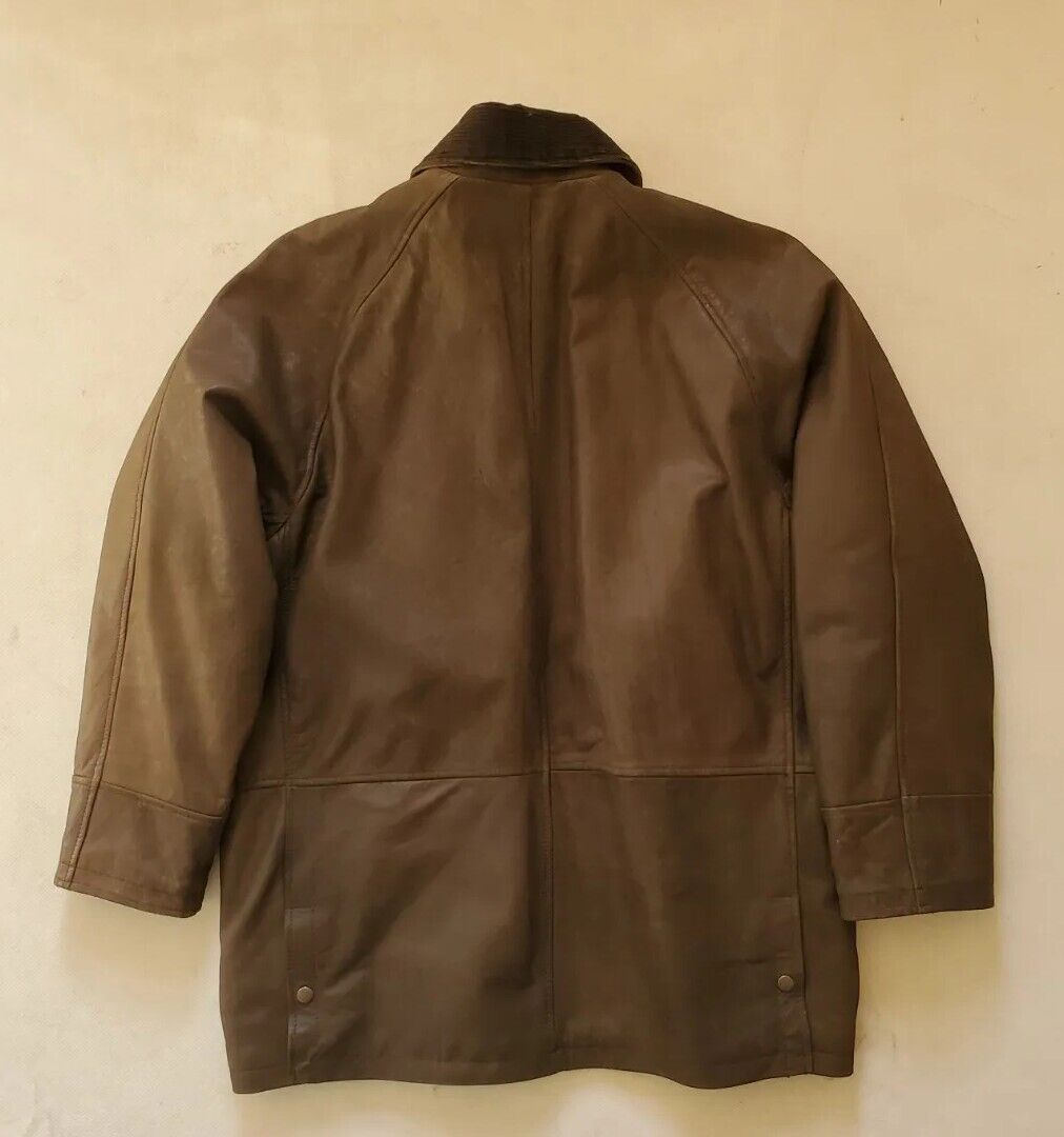 Olly And Co Leather Coat Mens S Field Jacket Green