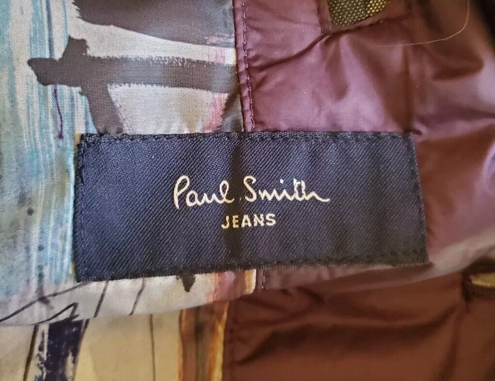 PAUL SMITH Puffer Jacket Blazer Cut Aubergine Purple Duck Down Mens M Slim Fit