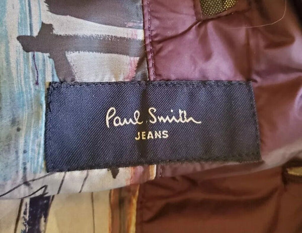 PAUL SMITH Puffer Jacket Blazer Cut Aubergine Purple Duck Down Mens M Slim Fit