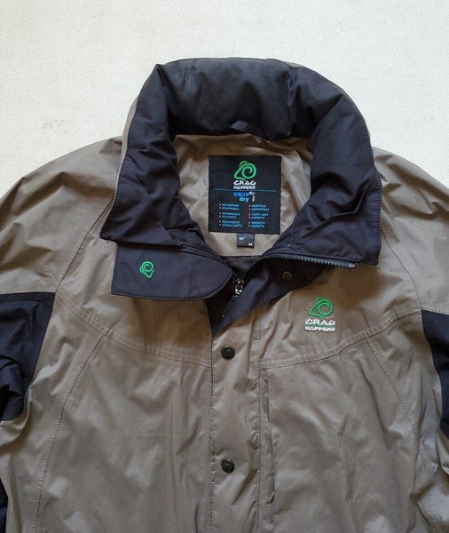 CRAGHOPPERS Jacket Coat Mens M Aquadry Lite Khaki Waterproof Lightweight Hooded