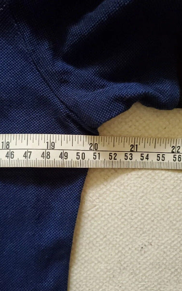 MOSCHINO COUTURE Polo Shirt Mens 38 Regular Fit Navy Blue Question Mark Detail