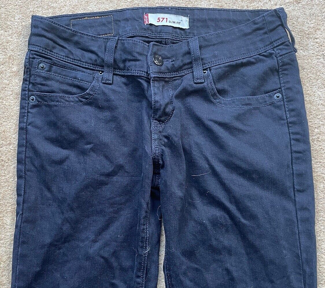 Womens Levis Jeans 571 Slim Fit W 28 L 32 Blue Denim Red Tab C10