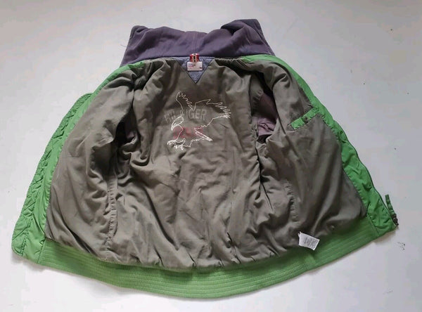 Vintage Tommy Hilfiger Jacket Y2K Mens L Padded Baseball Varsity Puffer Green