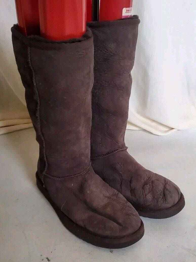 UGG Boots Classic Mid Calf Womens Uk 5 Eu 38 Brown Suede Shearling Lining