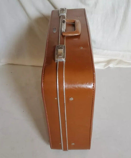 Vintage Antler Revelation Suitcase Set Med Case Xl Vanity Tan Leather Look 50's