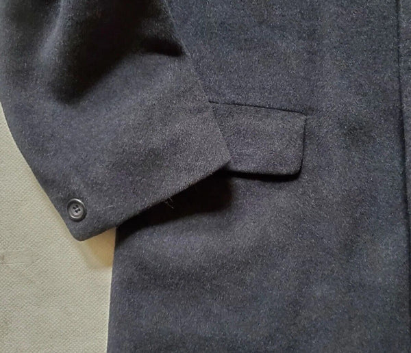 Vintage Overcoat Trench Coat Mens M Rare Mink Wool Blend Charcoal Grey