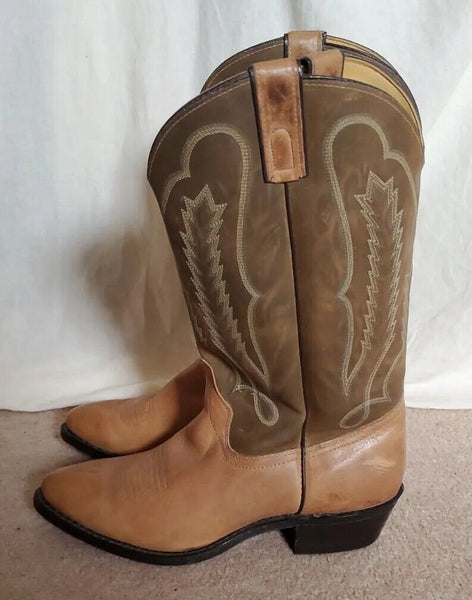TEXAS BRAND BOOTS Mens UK 10 EU 44 USA 10.5 Embroidered Tan Leather Rrp $490