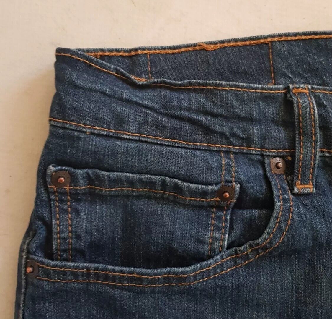 LEVIS 505 Jeans Mens W 36 L 32 Vintage Blue Stretch Denim Red Tab Regular Fit